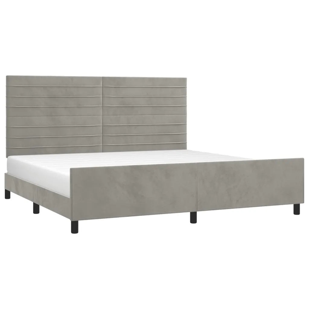 Giroletto senza Materasso Grigio Chiaro 200x200 cm Velluto