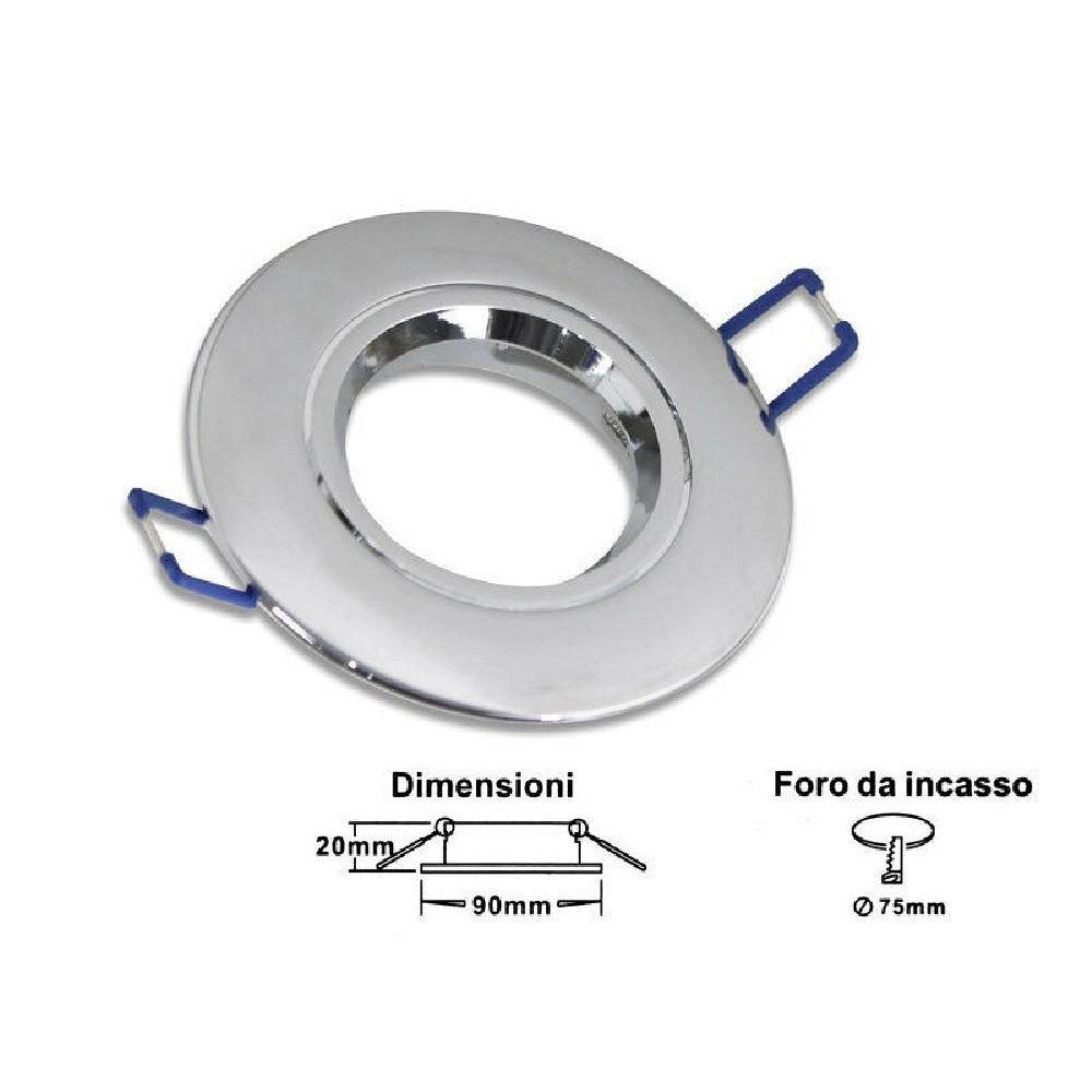 Trade Shop - Porta Faretto Da Incasso Tondo Supporto Faretti Portafaretto Controsoffitto P12 -