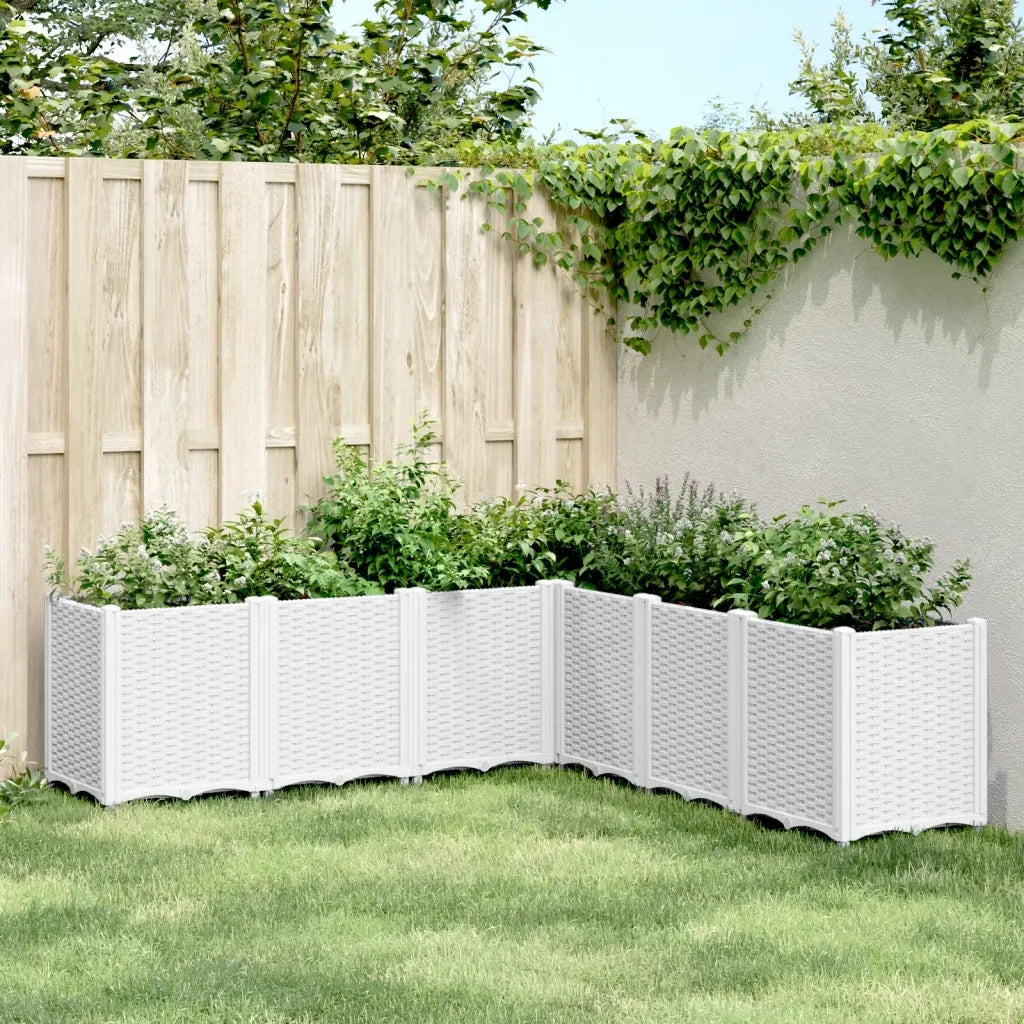 Fioriera | Cassetta per fiori | Vaso da Giardino Bianca 160x160x53 cm in PP