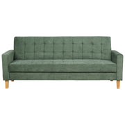Divano letto in tessuto verde scuro 3 posti imbottito Trapuntato Click Clack