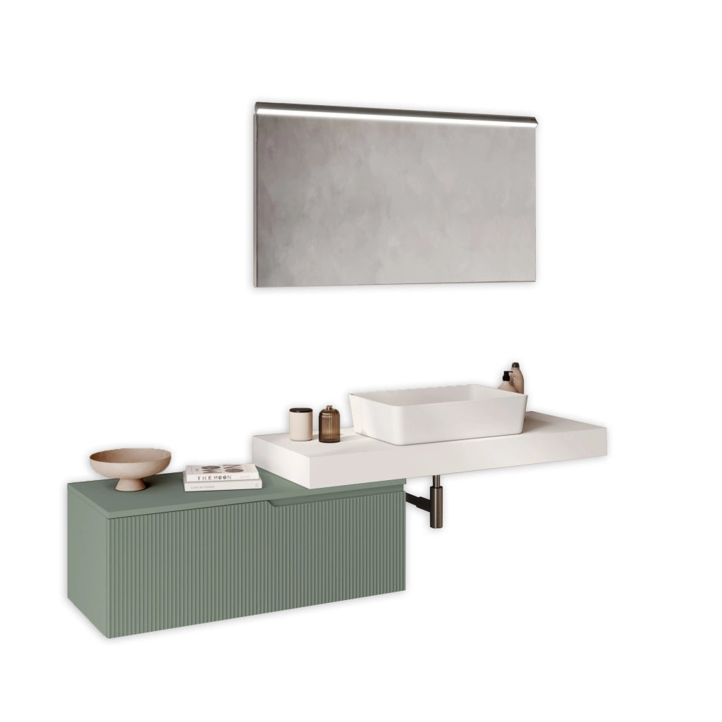 Composizione 4 pezzi VENERE bianco /verde salvia