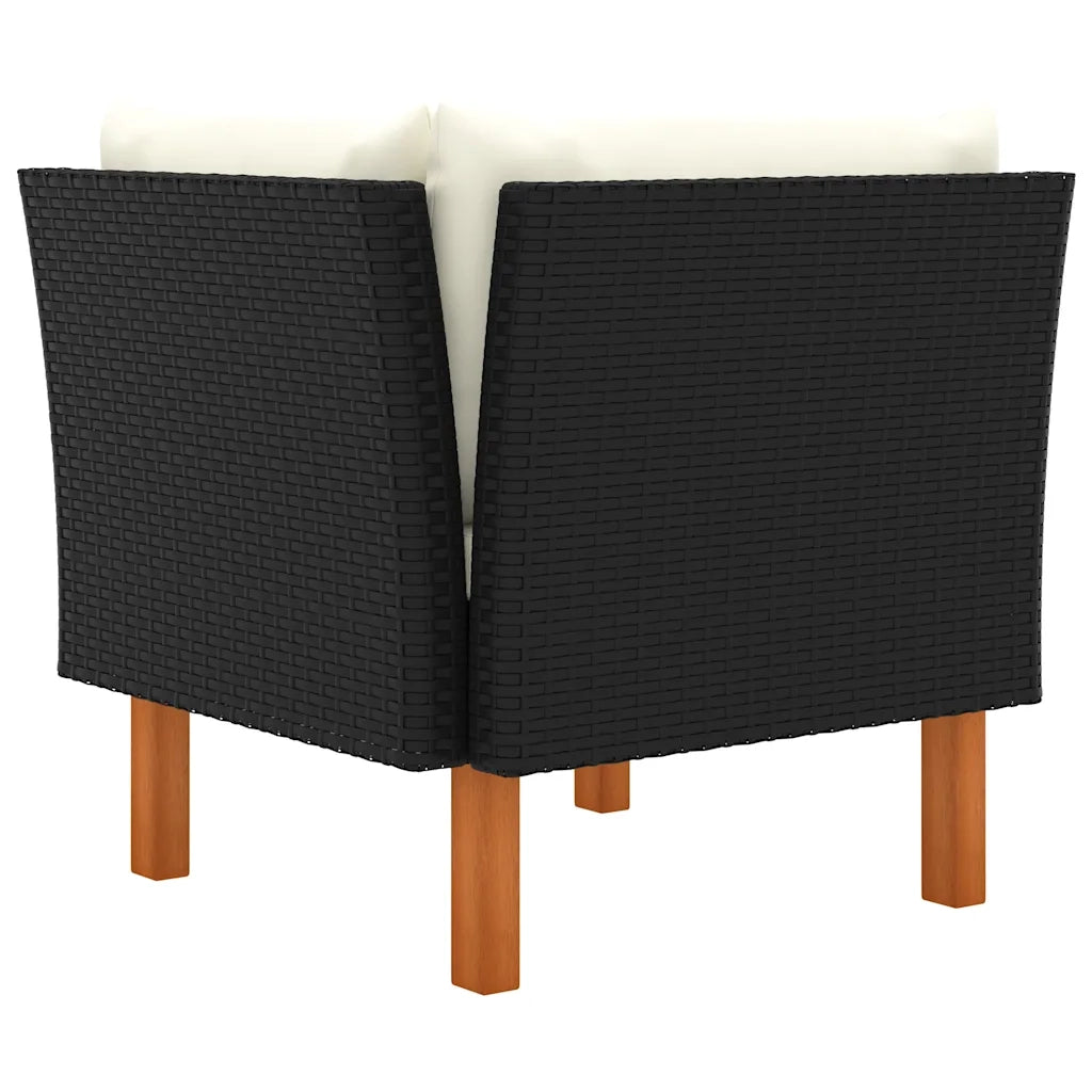 Poltrone Angolari 2 pz Polyrattan e Legno Massello di Eucalipto 630870