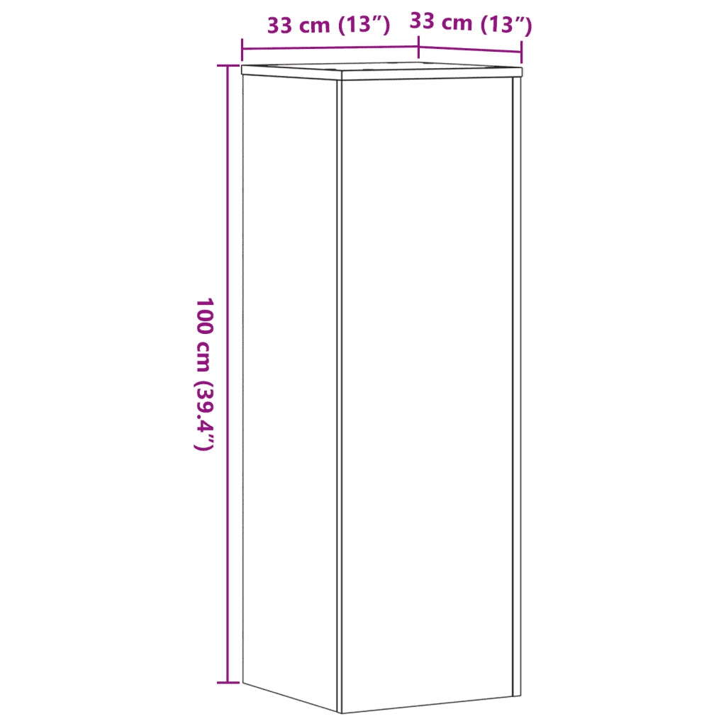 Supporti per Piante 2 pz Grigio Sonoma 33x33x100 cm Multistrato