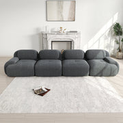 Divano 4 Posti in Tessuto Velluto a Coste ¨C MINIMAL ¨C Grigio, Morbido, Ergonomico