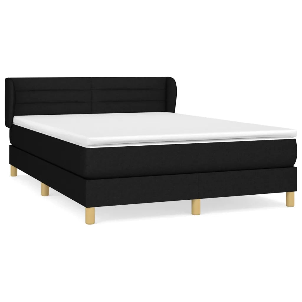Giroletto a Molle con Materasso Nero 140x200 cm in Tessuto 3126887