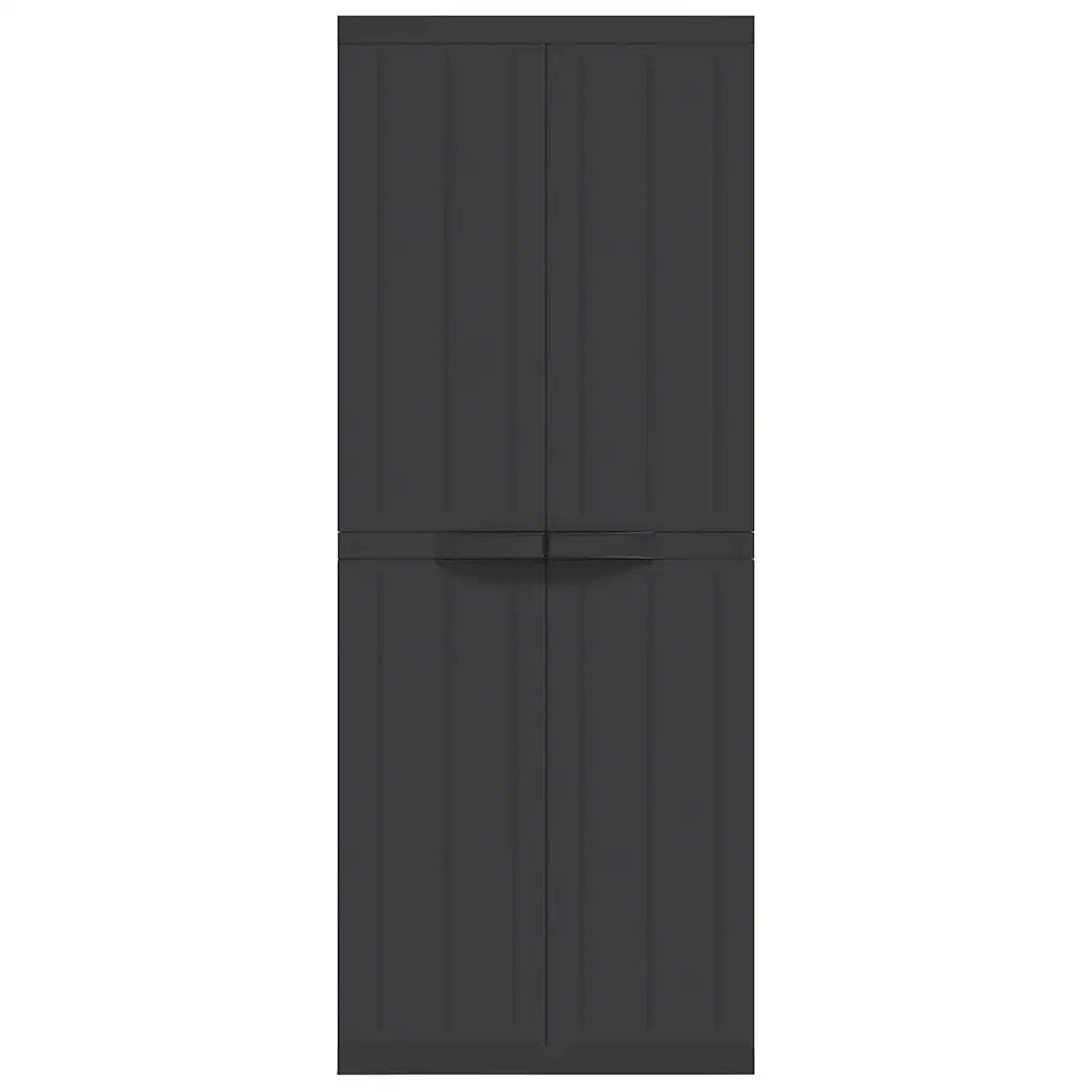 Armadio da Esterno Nero 65x37x165 cm in PP 364205