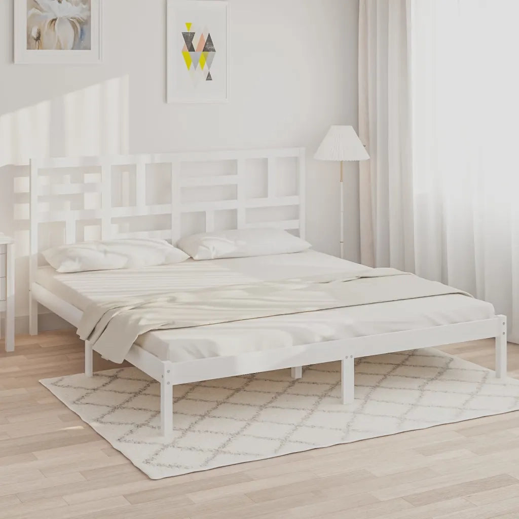 Giroletto Bianco in Legno Massello 180x200 cm 6FT Super King cod mxl 59974