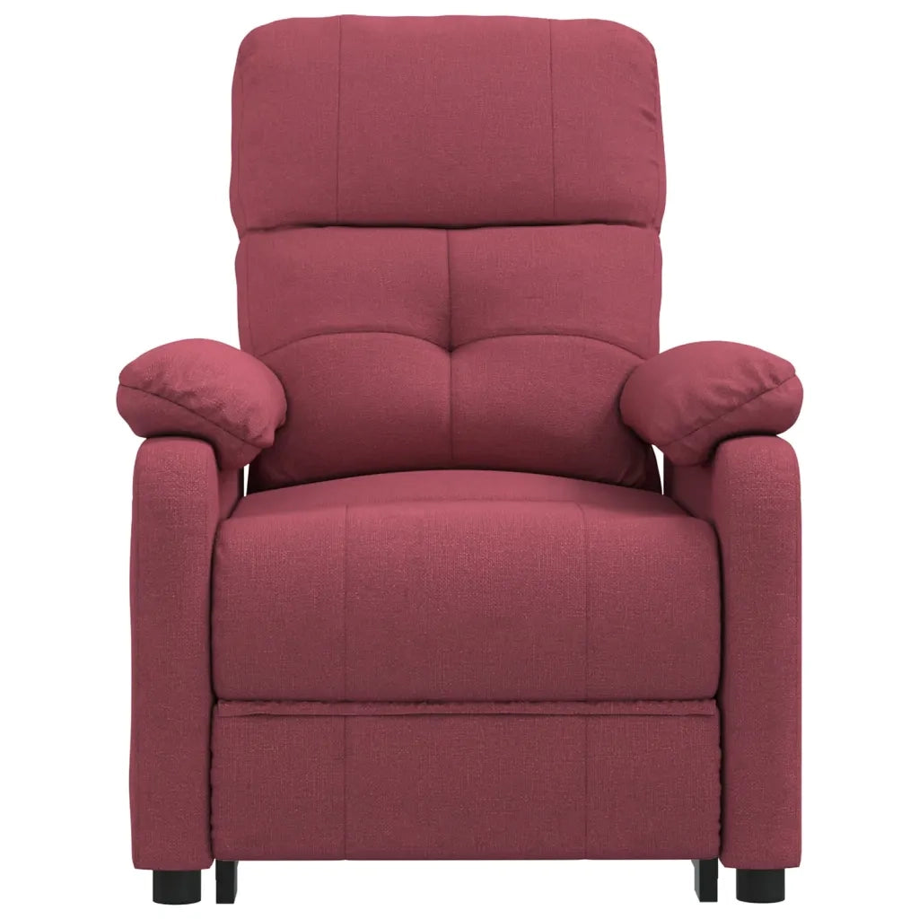Poltrona Elettrica Massaggiante Rosso Vino in Tessuto cod mxl 51977