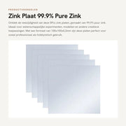 Piatti di Zinco - 99,9% Puro Zinco - Ideali per Utilizzo Scientifico - 100x100x0,2mm - Foglio Metallico di Alta Qualità - Set di 5 Piastre