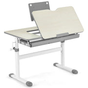 Scrivania per bambini regolabile con piano inclinabile cassetto, Scrivania per bambini tavolo ergonomico Grigio-Tavoli e sedie