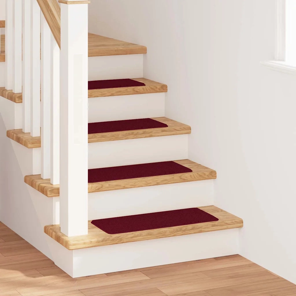 Tappetini Antiscivolo per Scale 15 pcs Bordò 60 x 25 cm PP 4019812