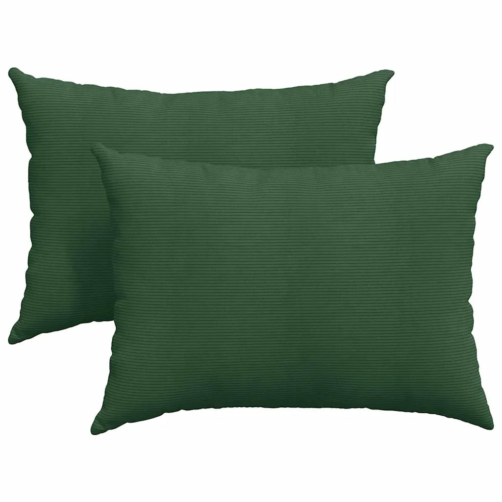 Cuscini da Divano 2 pz | Cuscini per sedie Verde Scuro 70 x 50 cm Tessuto in Cords