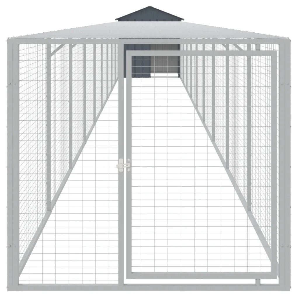 Pollaio con Area Corsa Antracite 117x1017x123cm Acciaio Zincatocod mxl 117721
