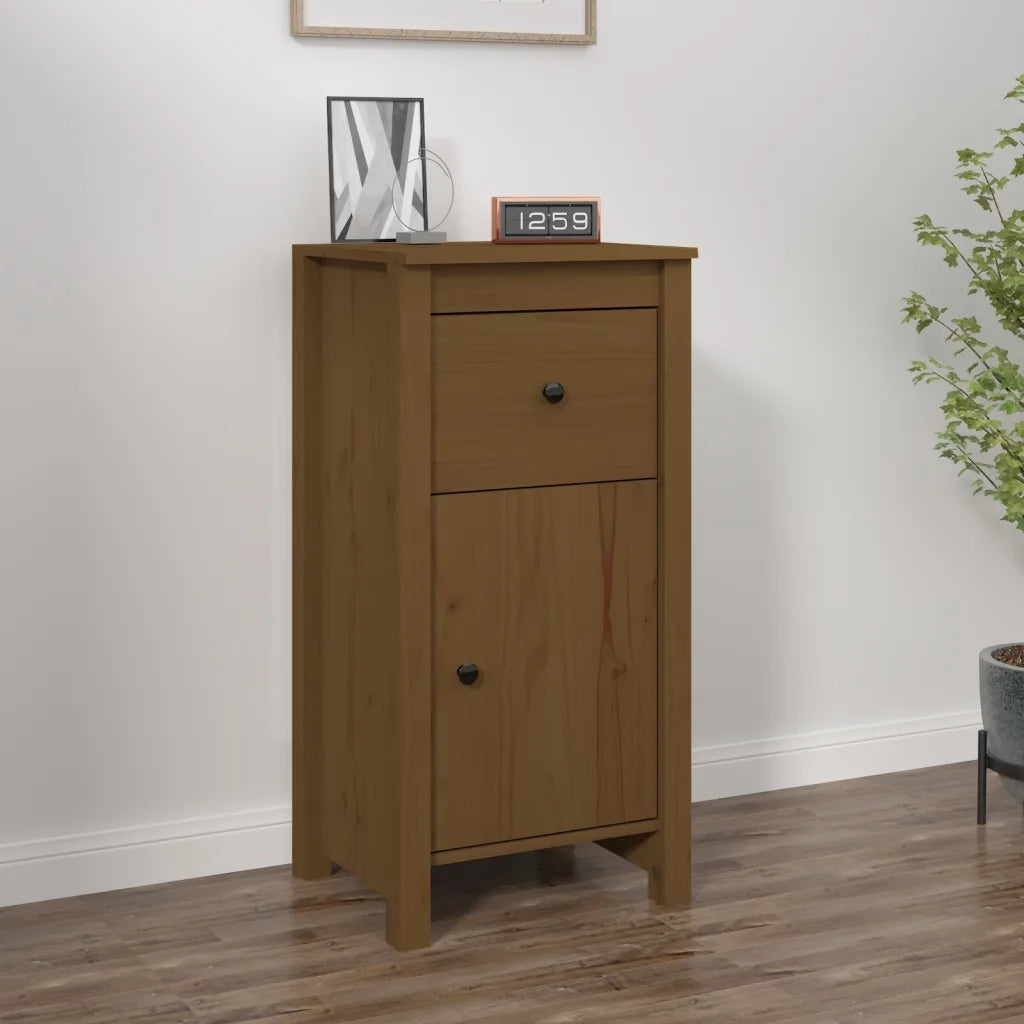 Credenza Marrone Ambrato 40x35x80 cm in Legno Massello di Pino 813760