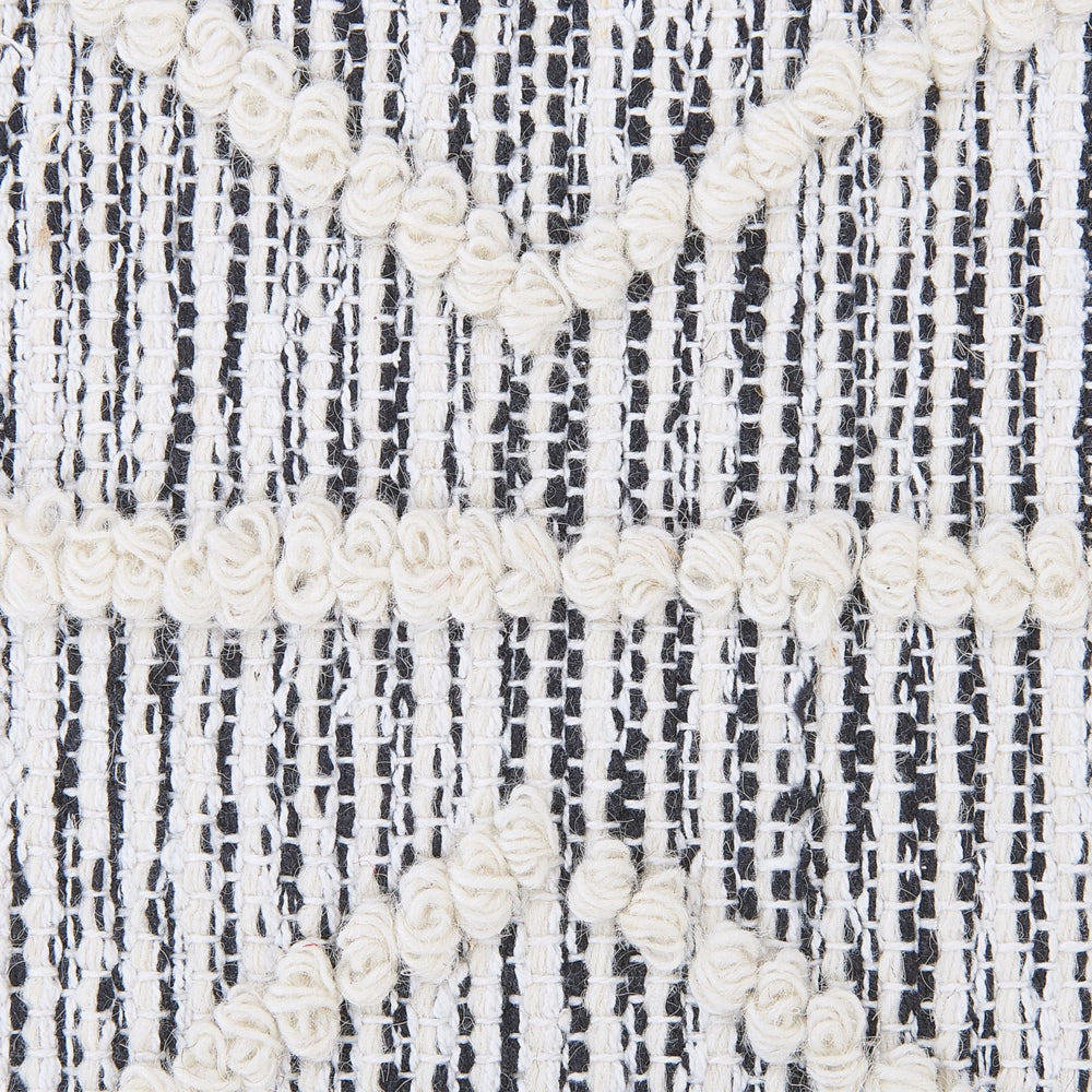 Tappeto grigio con lana beige misto cotone 140 x 200 cm moderno geometrico intrecciato a mano a trama piatta