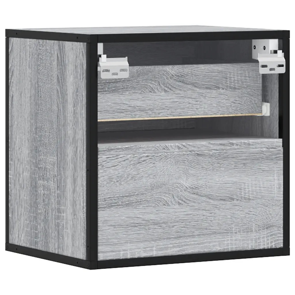 Comodino a Muro Grigio Sonoma 40x31x39,5 cm 848730