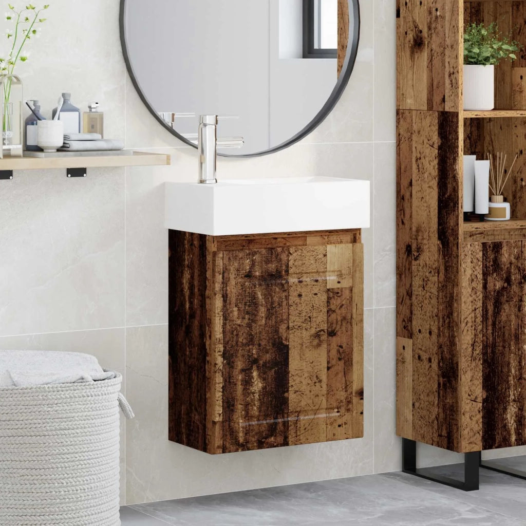Mobile bagno con rubinetto Legno antico 45,5 x 22,5 x 84 cm