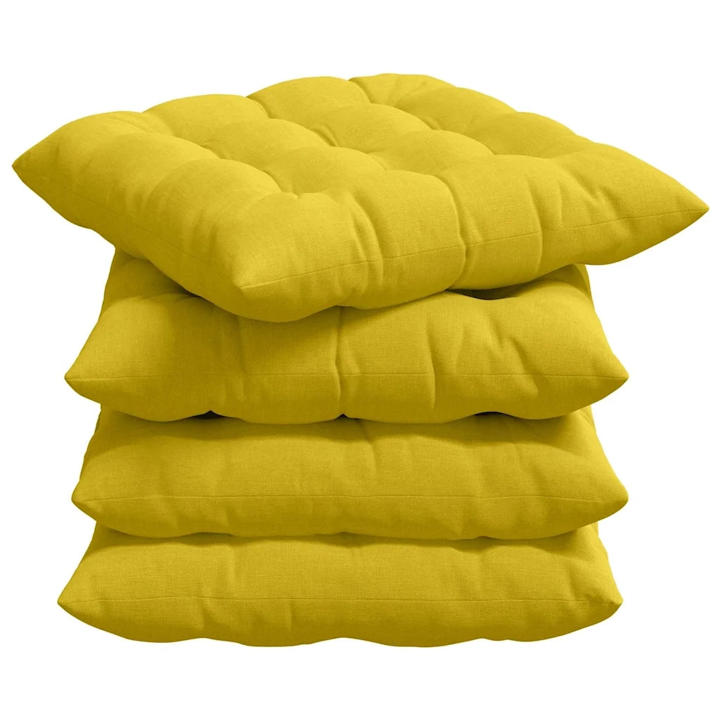 Cuscini per Seduta 4 pcs Giallo Chiaro 40 x 40 x 6 cm Tessuto 42015155