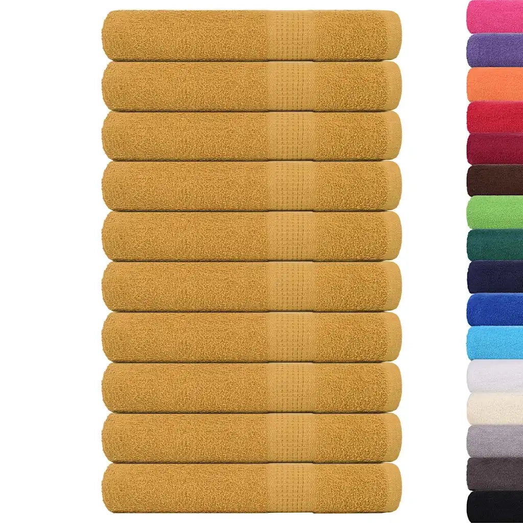 vidaXL Asciugamani per Sauna 10pz Oro 80x200cm 360 g/m² 100% Cotone