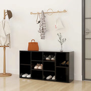 Scarpiera con Panchina-Scaffale per scarpe Nera 103x30x55 cm Legno Multistrato