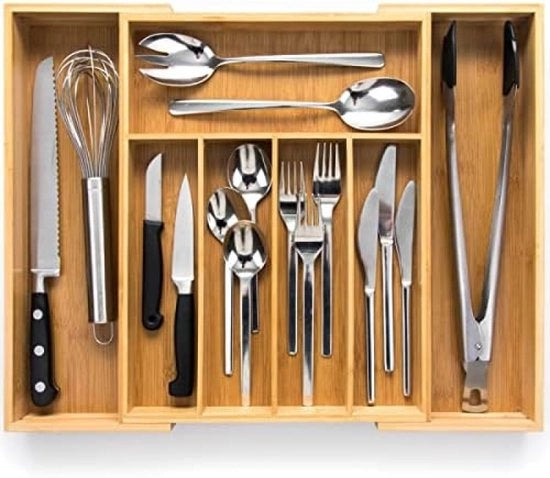 Sistema di caricamento per utensili in bambù da 38 cm - organizzatore cucina - caricatore utensili in bambù - estraibile - organizzatore cucina