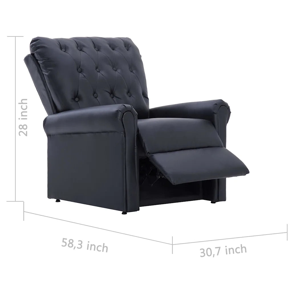 Poltrona reclinabile  in pelle sintetica nera 282274