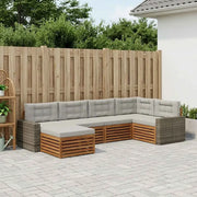 Set di divani da esterno 6 pcs Naturale e Grigio Chiaro 3383579