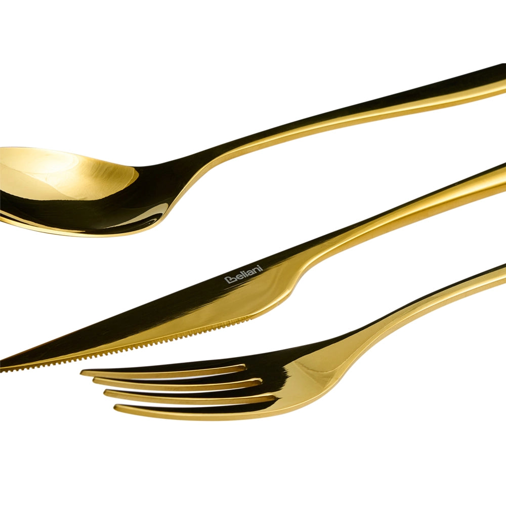 Set di posate in acciaio inossidabile oro 30 pezzi per ogni occasione Coltello Cucchiaio Forchetta Cucchiaino Forchetta da torta Design moderno