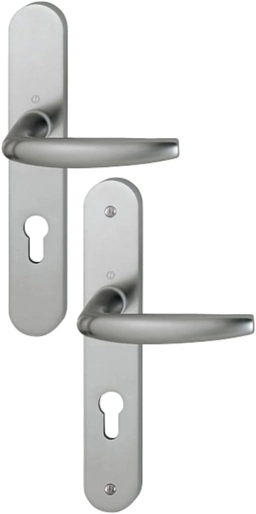 Set di porta piastra larga Atlanta HOPPE 1530/300 m, aspetto INOX F9-195 mm, chiave i-entr.7/70 C7 ep.78/87mm-3609170