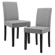 Kit di 2 sedie imbottite con gambe in legno massello rivestimento sintetico 90 cm grigio e nero 03_0002360