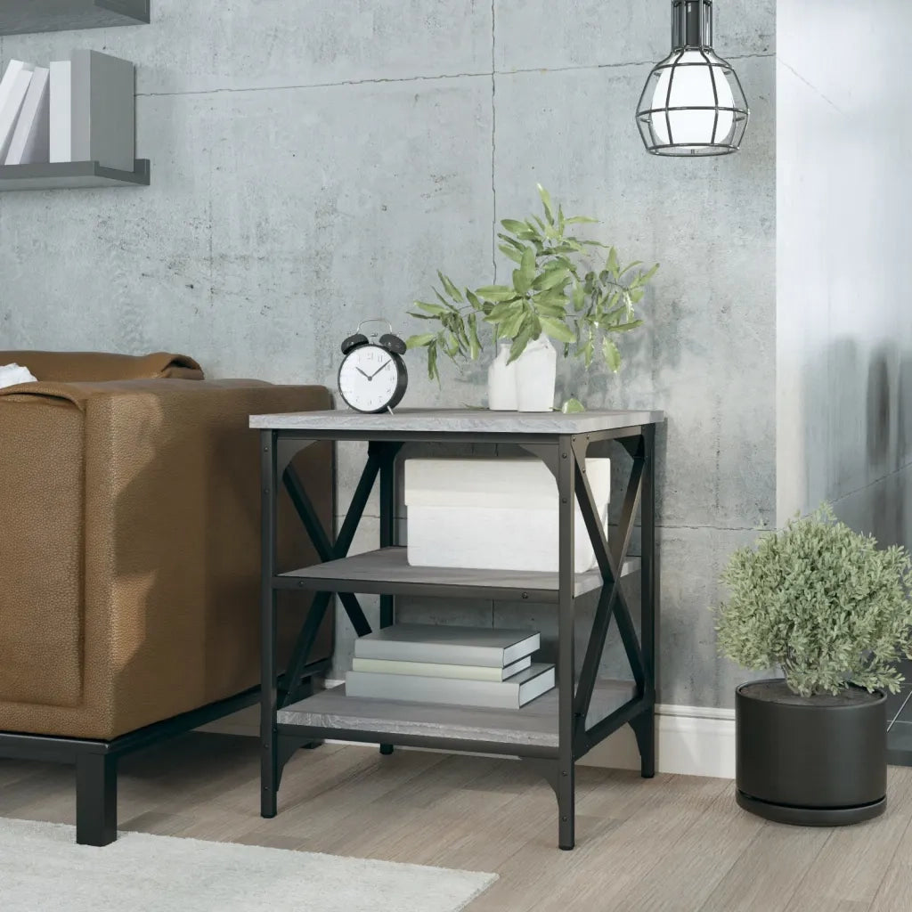 Tavolino | Tavolo laterale Grigio Sonoma 40x42x50 cm in Legno Multistrato