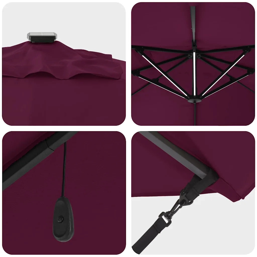 Ombrellone con blocco Rosso Bordeaux 352 x 251 x 265 cm 42003333