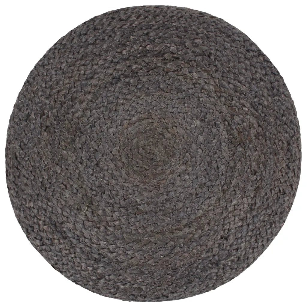 Pouf Lavorato a Mano Grigio Scuro 45x30 cm in Juta 248082