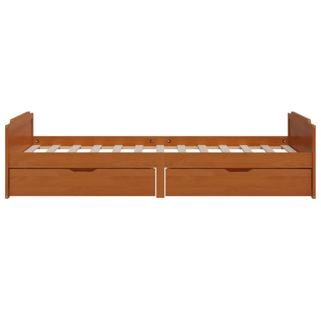 Giroletto-Struttura Letto Ambra con Cassetti Legno Massello di Pino 90x200 cm