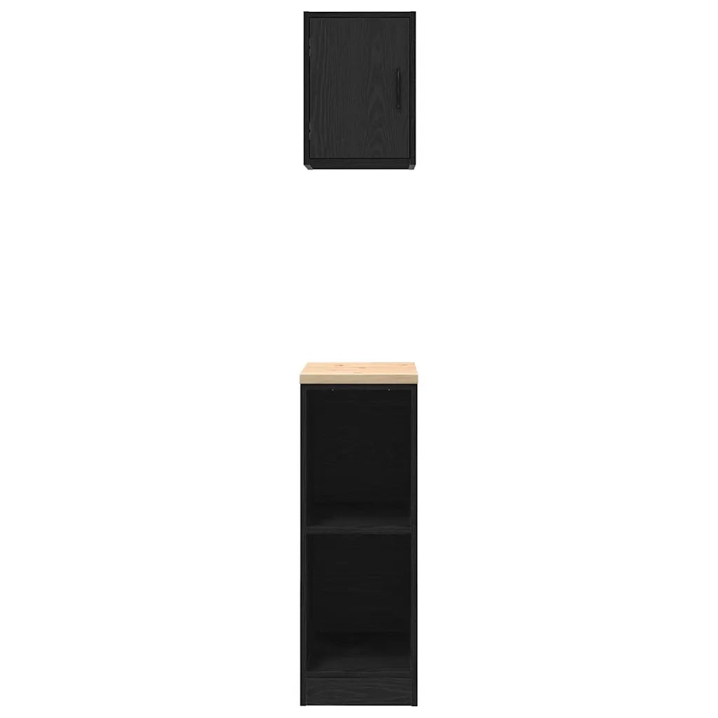 Armadi da Garage 2 pz Neri in Legno Multistrato 3328261