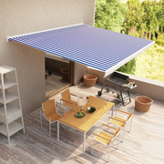 Tenda a Cassonetto Motorizzata 400x300 cm Blu e Bianco 3052659