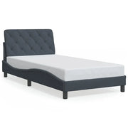 Letto singolo | Letto per adulti | Giroletto senza Materasso Grigio Scuro 100x200 cm Velluto