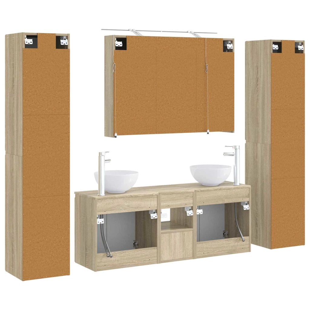 Set di mobili per il bagno 6 pcs Rovere Sonoma 3407209