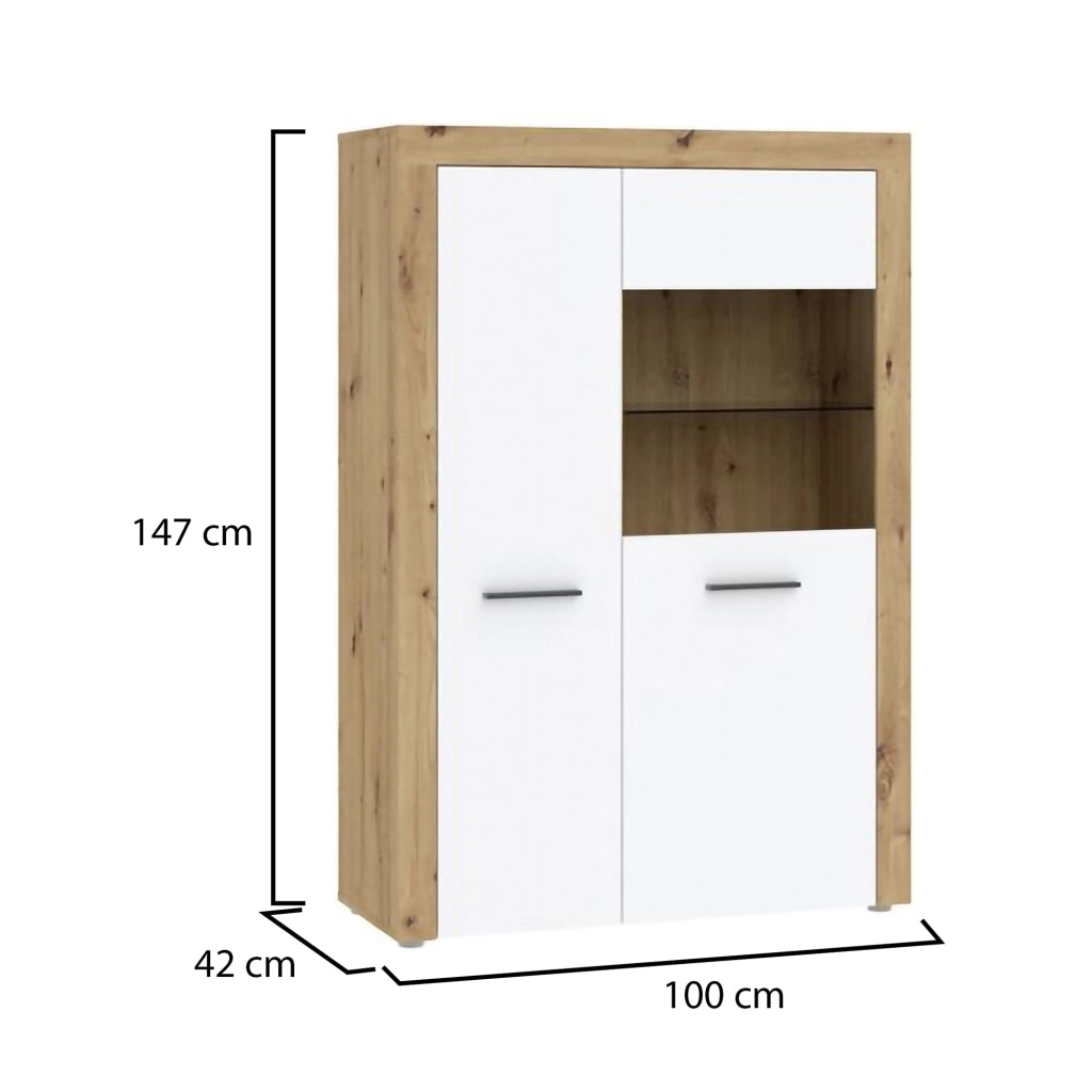 Mobile Espositore Lohalime, Vetrina 6 Ripiani, 100x42x147h cm Bianco