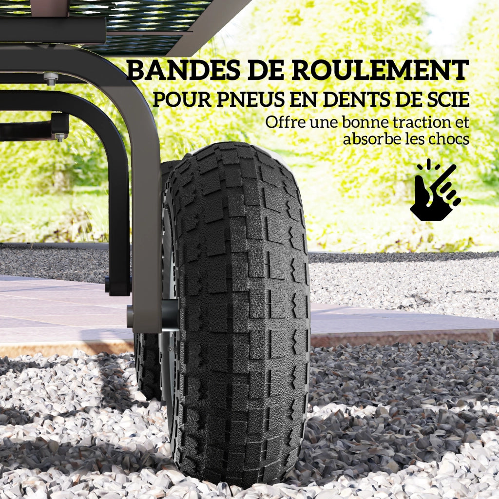 Set di 4 Ruote per Carrello Giardino ¨C zephmum ¨C 16 mm foro