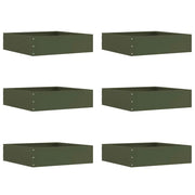 Bordura per Prato 6 pcs Verde oliva 50 x 50 x 13 cm Acciaio