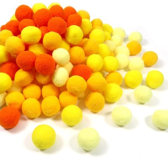 Pomponi 160 pezzi - Attrezzi per decorare - Palle soffici - Pomi d'arte - Decorazioni per compleanni - Diametro 2,5 cm - Materiali per attività di ricamo