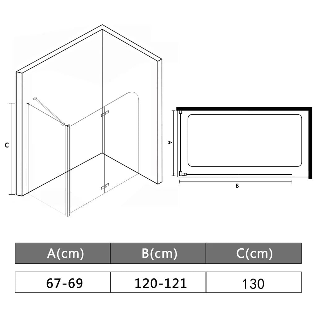 Box doccia girevole-pieghevole ESG 130cm per bagno 02_0003133