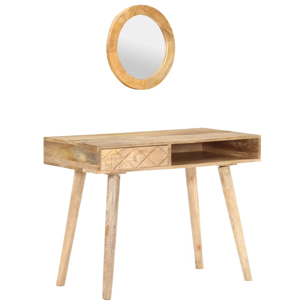 Toeletta tavolo da trucco di design mobili per camera da letto 100 x 50 x 76 cm legno massello di mango 02_0006358