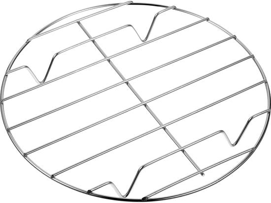 Griglia rotonda in acciaio inossidabile 20 cm - Utilizzabile per pizza, carne, verdure e altro. Resiste alla lavastoviglie e offre risultati perfetti.