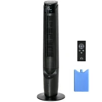 Ventilatore Colonnina Rinfrescante d'Aria 2 in 1,  4 Modalità, 3 Velocità, Telecomando, Timer, Oscillante, Nero