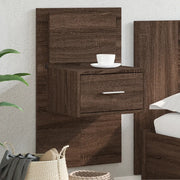 vidaXL Comodino a Parete con luci LED Rovere Marrone