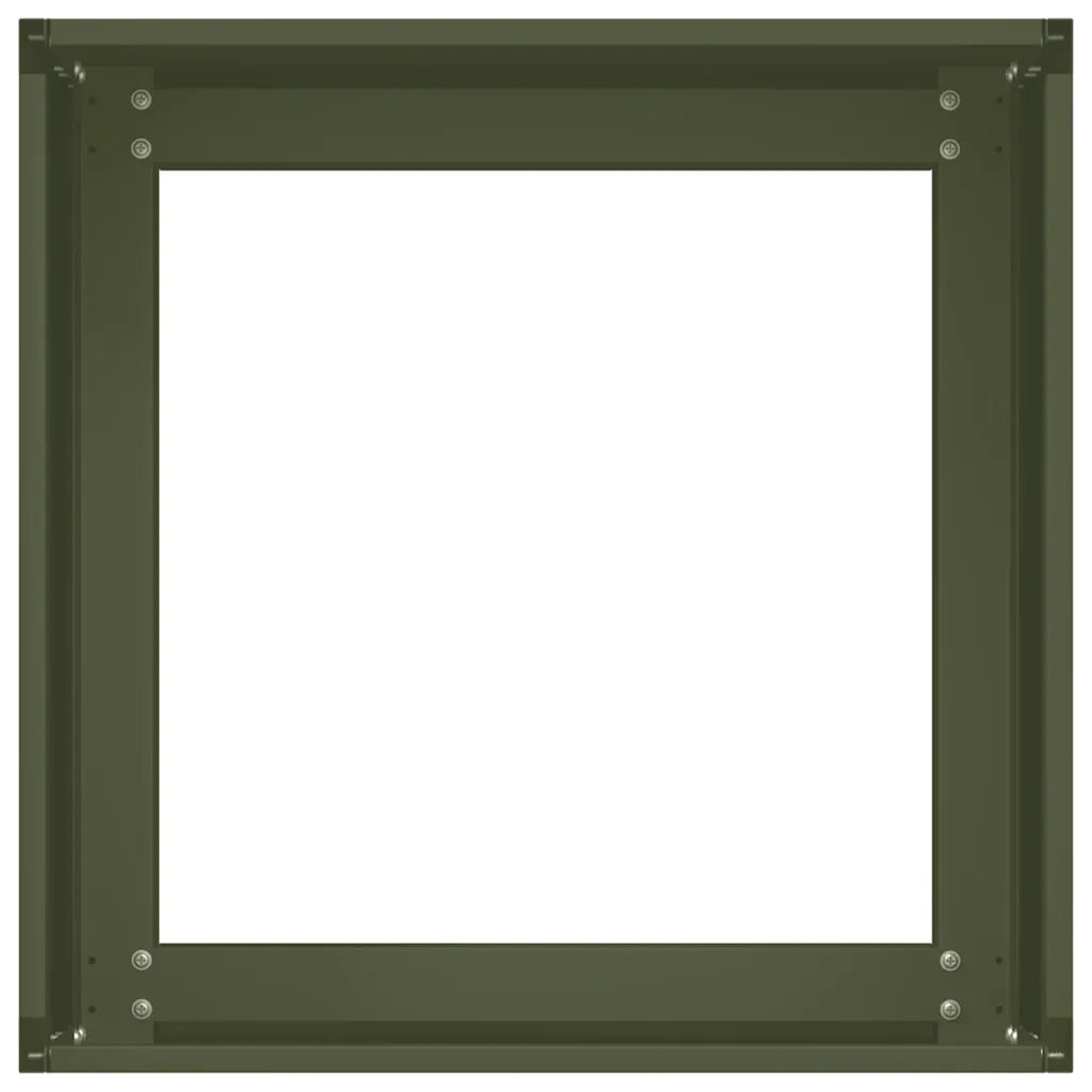 Fioriera-Vaso-Contenitore per Piante Verde Oliva 40x40x30 cm in Acciaio