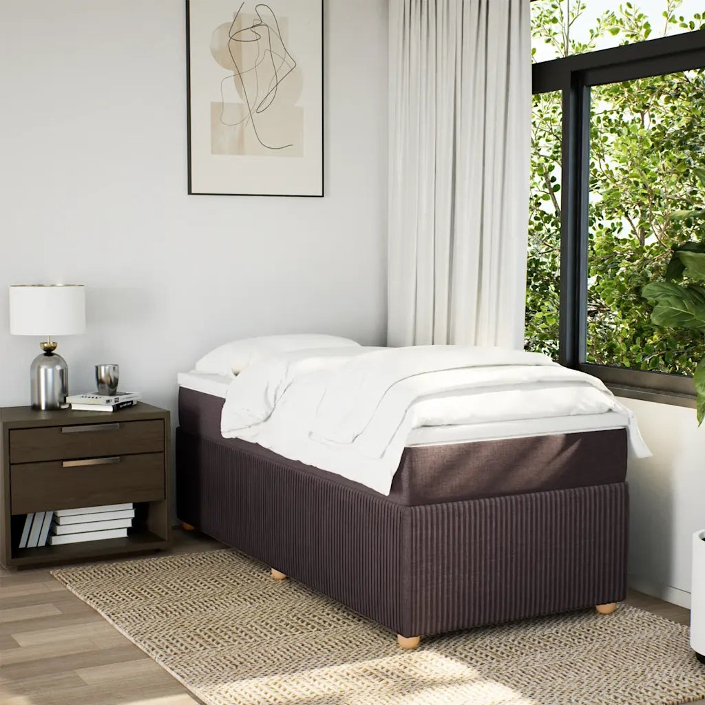 vidaXL Giroletto a Molle con Materasso Marrone Scuro 90x190cm Tessuto