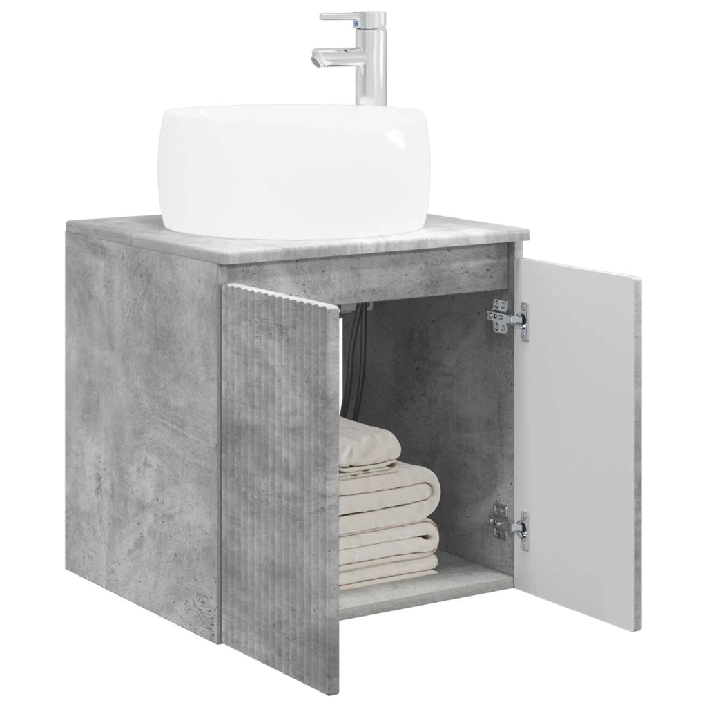 Mobile Lavabo da Parete Grigio Cemento 49,5 x 44,5 x 66 cm 890455